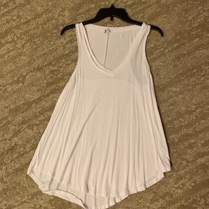 Soft White Flowy Tank